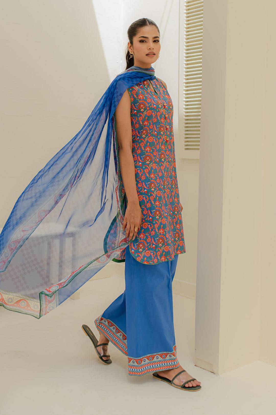 Zellbury | Unstitched 3 Piece Lawn | Shirt Shalwar Dupatta - 1665 by Maria Faisal - Registered Vendor of : Zellbury Women - type : Essential Unstitched - 100% original wedding dresses