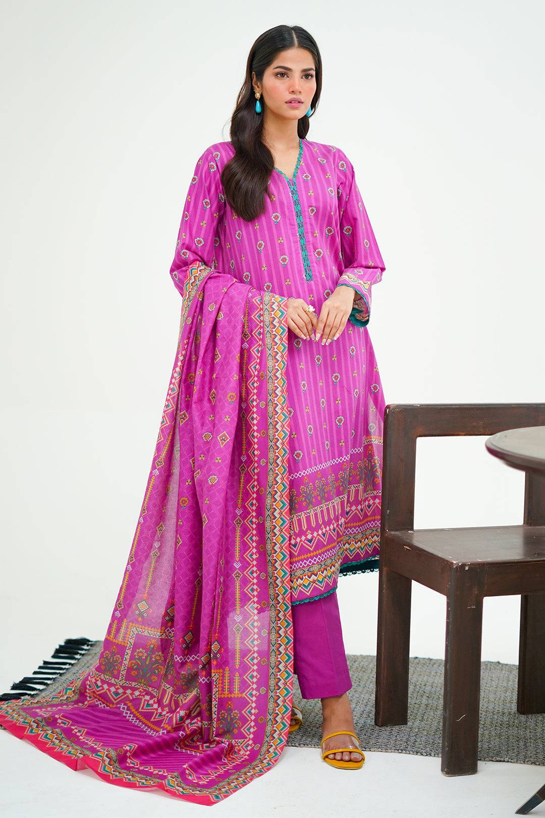 Zellbury | Unstitched 3 Piece Lawn | Shirt Shalwar Dupatta - 1671 by Maria Faisal - Registered Vendor of : Zellbury Women - type : Essential Unstitched - 100% original wedding dresses