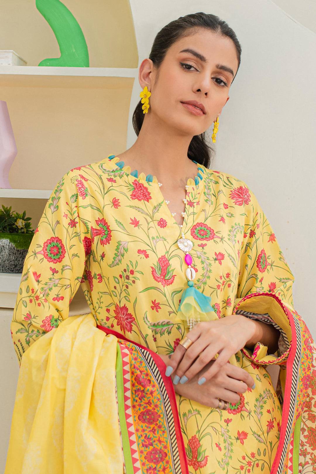 Zellbury | Unstitched 3 Piece Lawn | Shirt Shalwar Dupatta - 1675 by Maria Faisal - Registered Vendor of : Zellbury Women - type : Essential Unstitched - 100% original wedding dresses