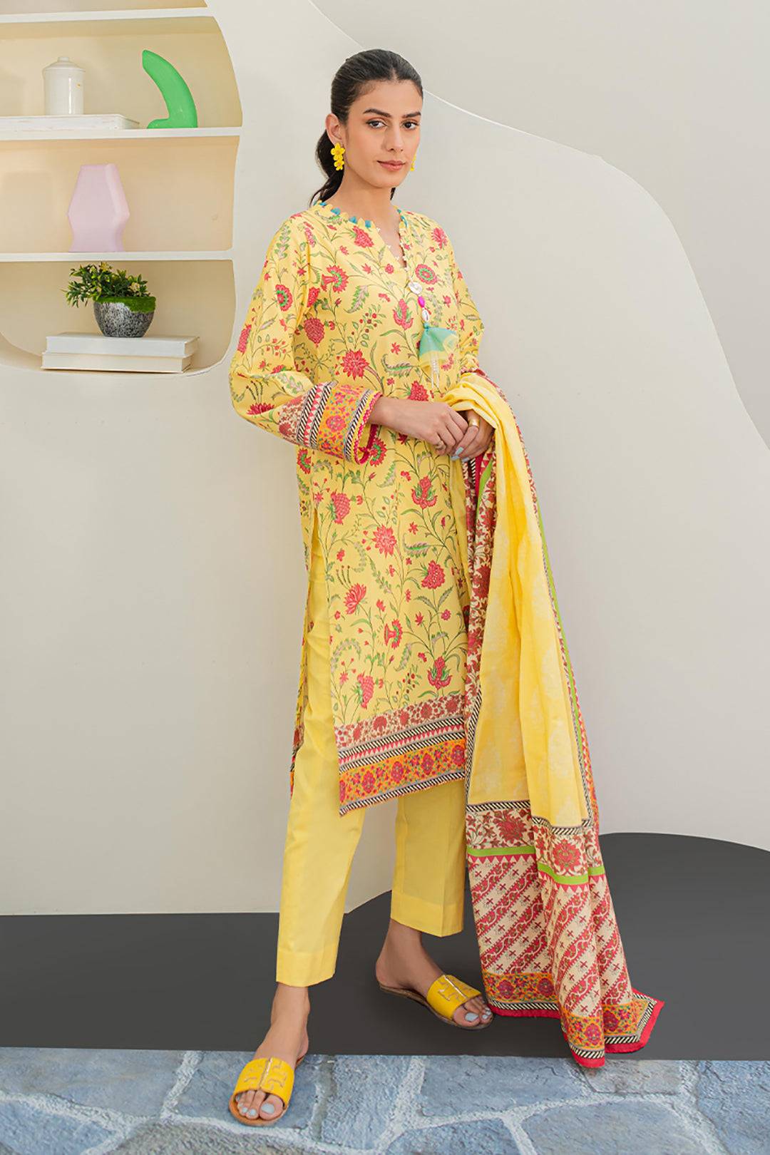 Zellbury | Unstitched 3 Piece Lawn | Shirt Shalwar Dupatta - 1675 by Maria Faisal - Registered Vendor of : Zellbury Women - type : Essential Unstitched - 100% original wedding dresses