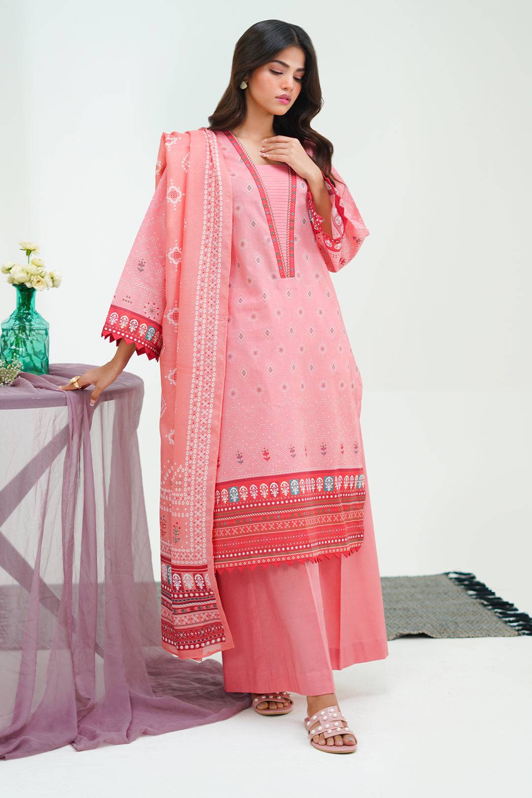 Zellbury | Unstitched 3 Piece Lawn | Shirt Shalwar Dupatta - 1719 by Maria Faisal - Registered Vendor of : Zellbury Women - type : Essential Unstitched - 100% original wedding dresses