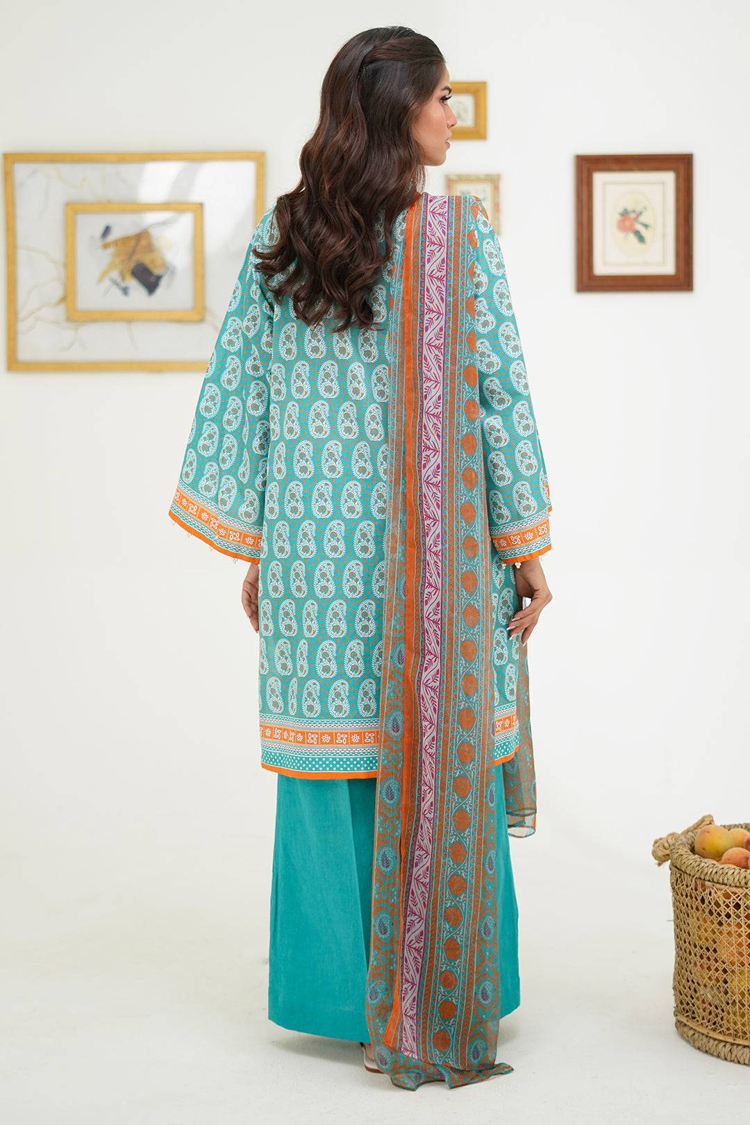 Zellbury | Unstitched 3 Piece Lawn | Shirt Shalwar Dupatta - 1721 by Maria Faisal - Registered Vendor of : Zellbury Women - type : Essential Unstitched - 100% original wedding dresses