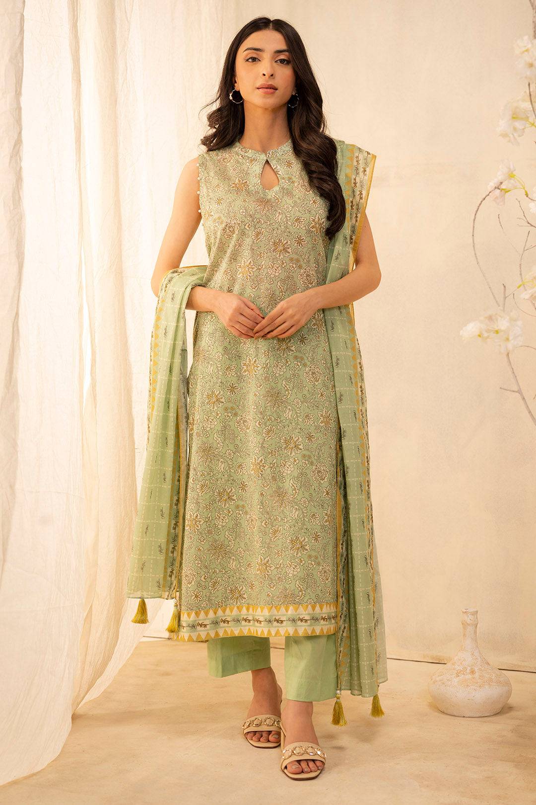 Zellbury | Unstitched 3 Piece Lawn | Shirt Shalwar Dupatta - 0027 by Maria Faisal - Registered Vendor of : Zellbury Women - type : Essential Unstitched - 100% original wedding dresses