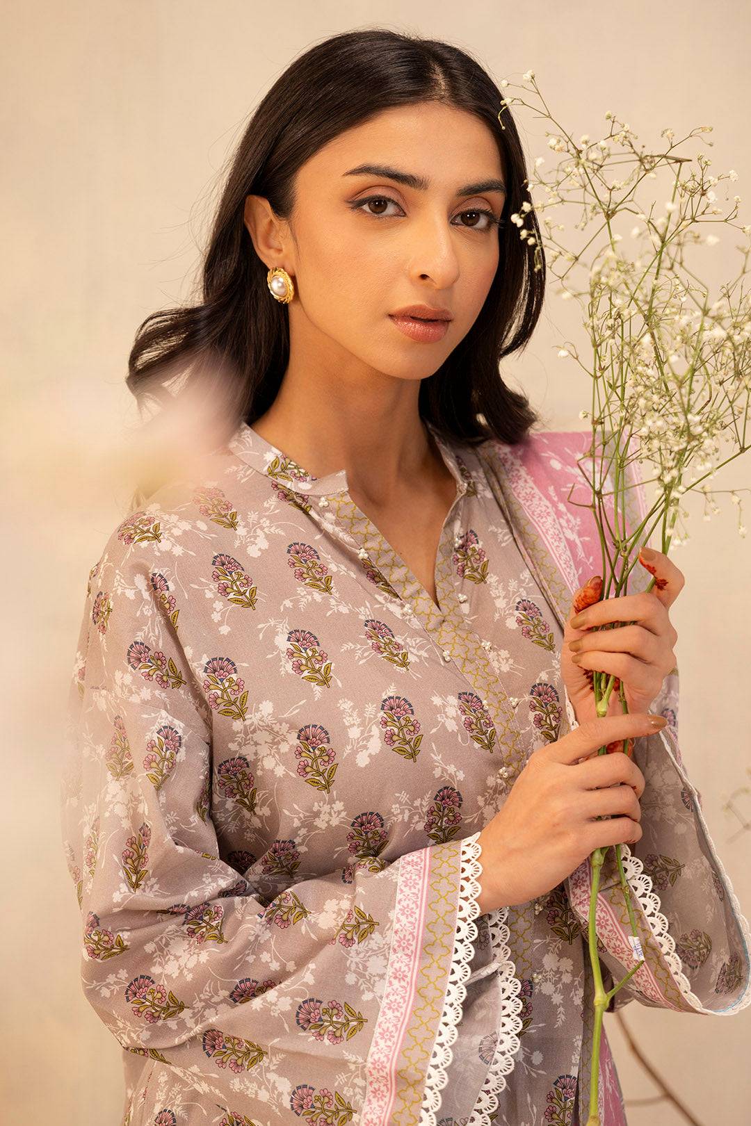 Zellbury | Unstitched 3 Piece Lawn | Shirt Shalwar Dupatta - 0029 by Maria Faisal - Registered Vendor of : Zellbury Women - type : Essential Unstitched - 100% original wedding dresses