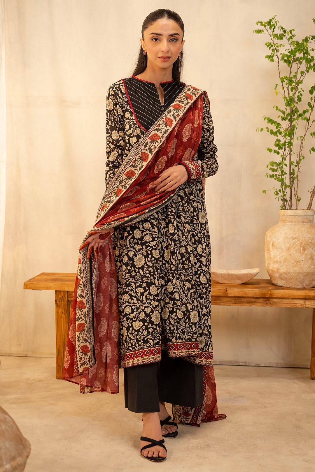 Zellbury | Unstitched 3 Piece Lawn | Shirt Shalwar Dupatta - 0030 by Maria Faisal - Registered Vendor of : Zellbury Women - type : Essential Unstitched - 100% original wedding dresses
