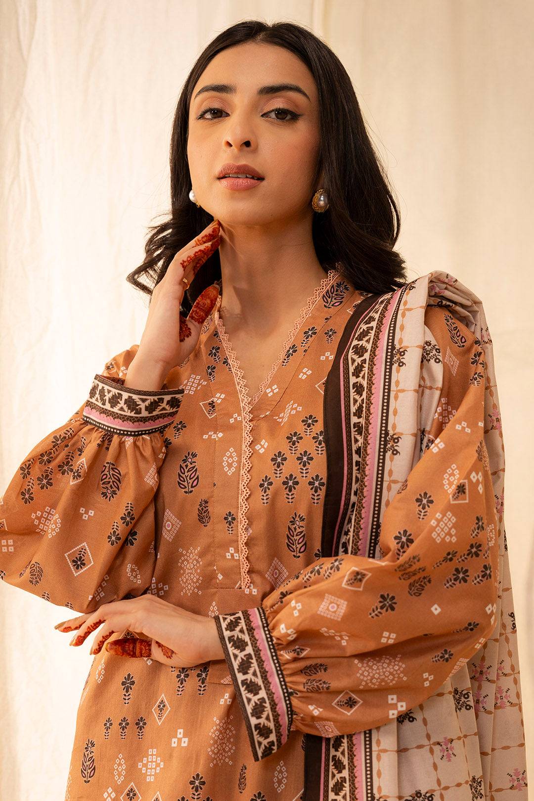 Zellbury | Unstitched 3 Piece Lawn | Shirt Shalwar Dupatta - 0047 by Maria Faisal - Registered Vendor of : Zellbury Women - type : Essential Unstitched - 100% original wedding dresses