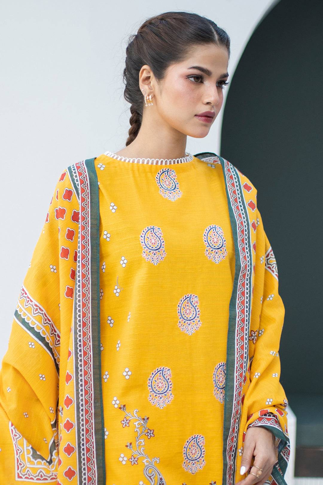 Zellbury | Unstitched 3 Piece Khaddar | Embroidered Shirt Dupatta - 0799 by Maria Faisal - Registered Vendor of : Zellbury Women - type : Essential Unstitched - 100% original wedding dresses