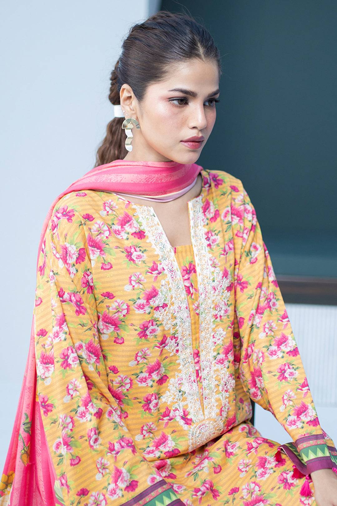 Zellbury | Unstitched 3 Piece Viscose | Embroidered Shirt Shalwar Dupatta - 0837 by Maria Faisal - Registered Vendor of : Zellbury Women - type : Essential Unstitched - 100% original wedding dresses