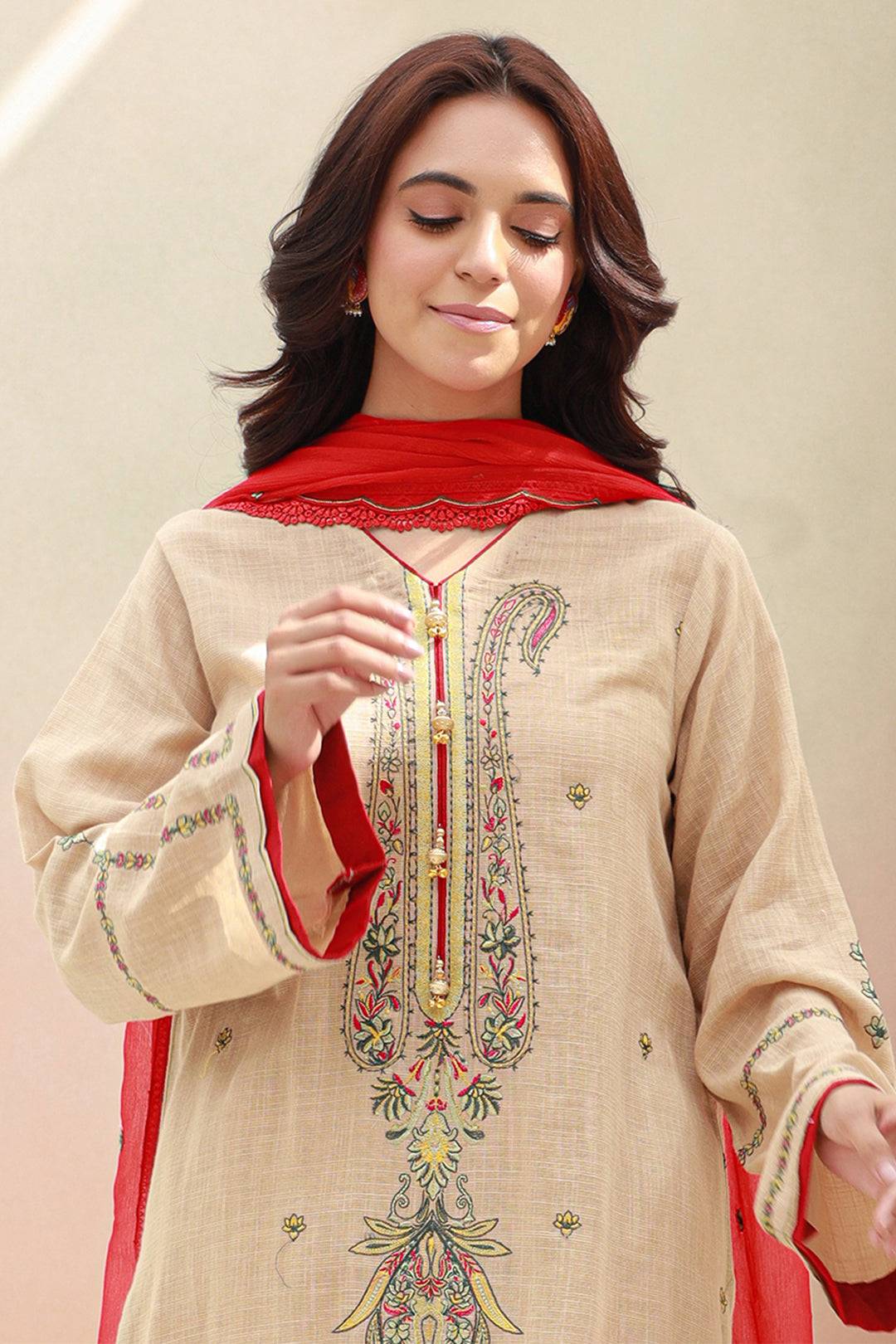 Zellbury | Unstitched 3 Piece Khaddar | Embroidered Shirt Shalwar Dupatta - 0847 by Maria Faisal - Registered Vendor of : Zellbury Women - type : Signature Unstitched - 100% original wedding dresses