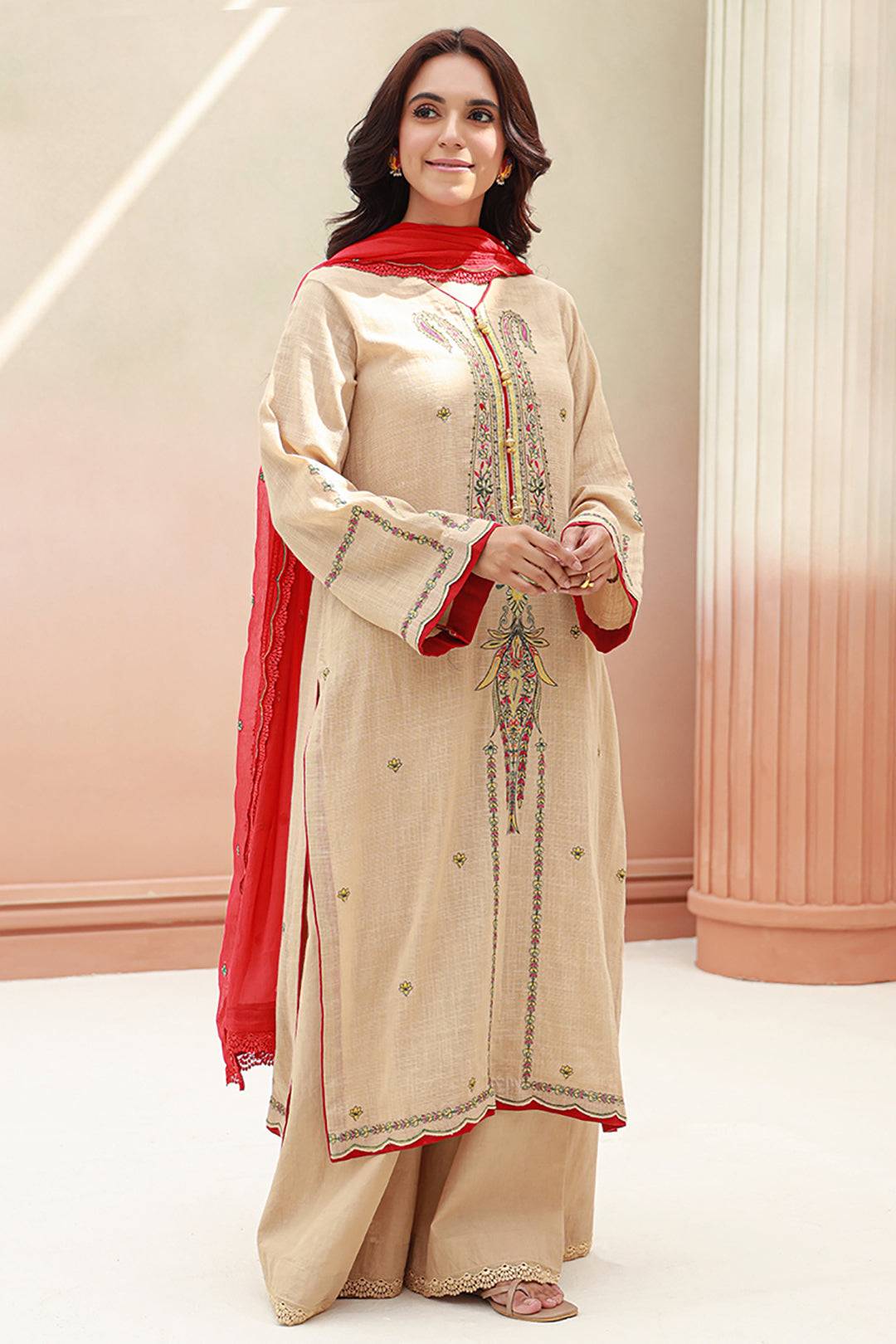 Zellbury | Unstitched 3 Piece Khaddar | Embroidered Shirt Shalwar Dupatta - 0847 by Maria Faisal - Registered Vendor of : Zellbury Women - type : Signature Unstitched - 100% original wedding dresses