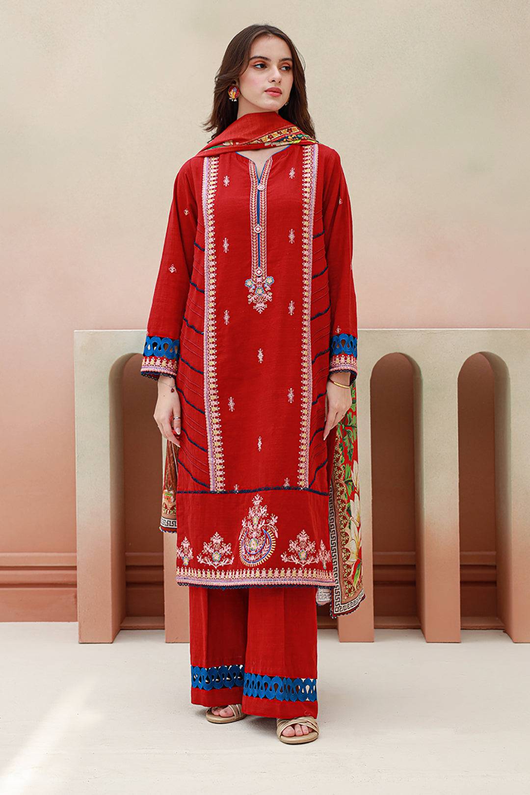 Zellbury | Unstitched 3 Piece Khaddar | Embroidered Shirt Shalwar Dupatta - 0848 by Maria Faisal - Registered Vendor of : Zellbury Women - type : Signature Unstitched - 100% original wedding dresses