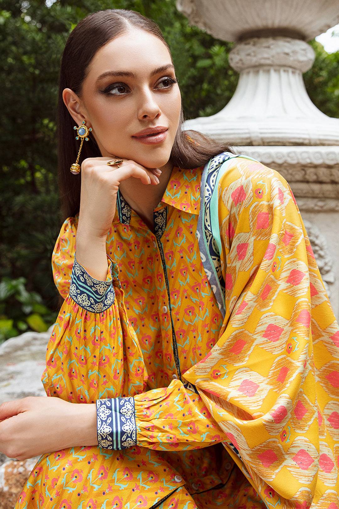 Zellbury | Unstitched 3 Piece Viscose | Shirt Shalwar Dupatta - 0742 by Maria Faisal - Registered Vendor of : Zellbury Women - type : Essential Unstitched - 100% original wedding dresses