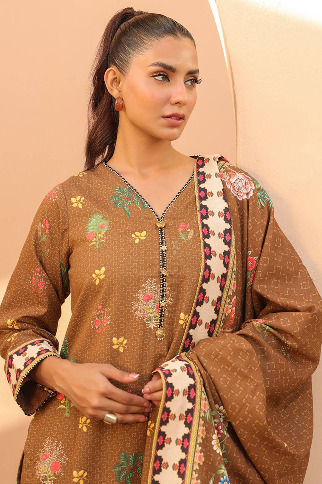 Zellbury | Unstitched 3 Piece Khaddar | Shirt Shalwar Dupatta - 0829 by Maria Faisal - Registered Vendor of : Zellbury Women - type : Essential Unstitched - 100% original wedding dresses