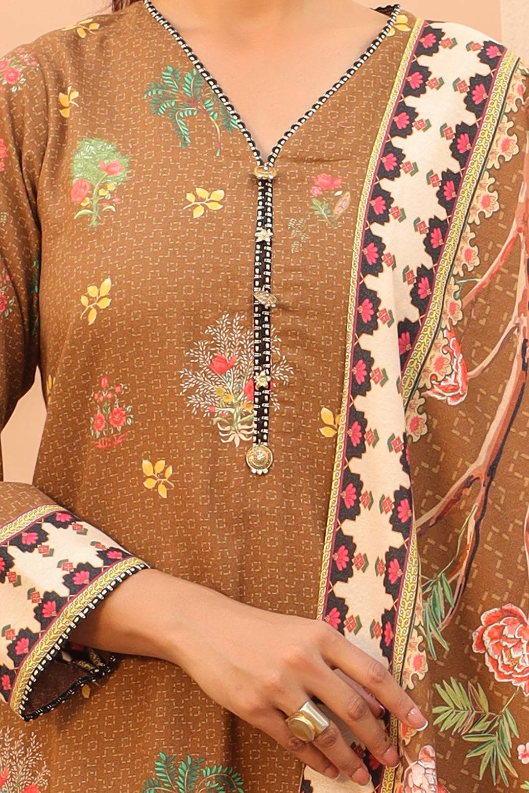 Zellbury | Unstitched 3 Piece Khaddar | Shirt Shalwar Dupatta - 0829 by Maria Faisal - Registered Vendor of : Zellbury Women - type : Essential Unstitched - 100% original wedding dresses