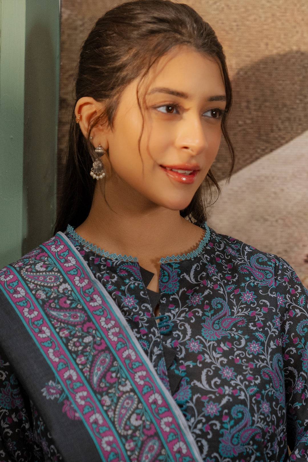 Zellbury | Unstitched 2 Piece Khaddar | Embroidered Shirt Dupatta - 0347 by Maria Faisal - Registered Vendor of : Zellbury Women - type : Essential Unstitched - 100% original wedding dresses