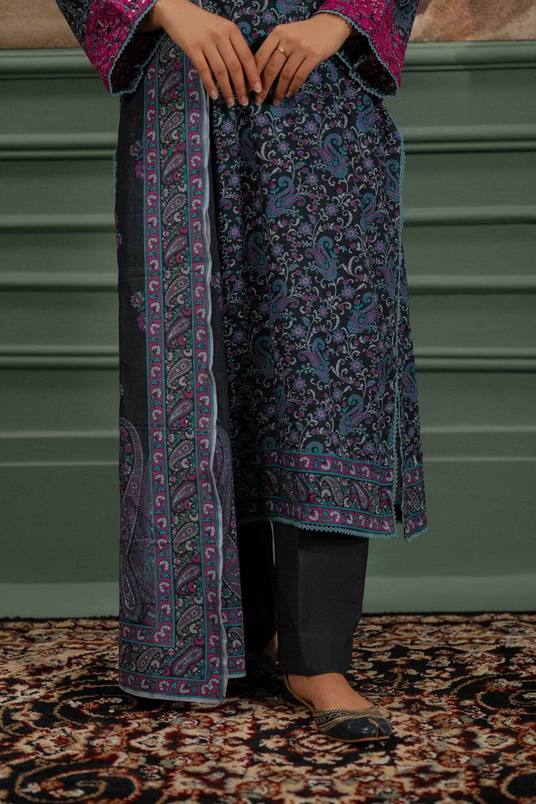 Zellbury | Unstitched 2 Piece Khaddar | Embroidered Shirt Dupatta - 0347 by Maria Faisal - Registered Vendor of : Zellbury Women - type : Essential Unstitched - 100% original wedding dresses