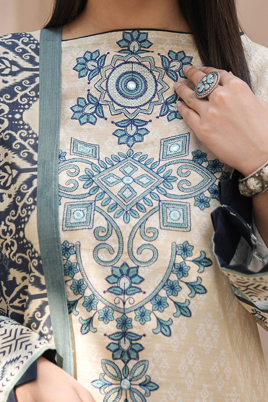 Zellbury | Unstitched 2 Piece Khaddar | Embroidered Shirt Dupatta - 0349 by Maria Faisal - Registered Vendor of : Zellbury Women - type : Essential Unstitched - 100% original wedding dresses