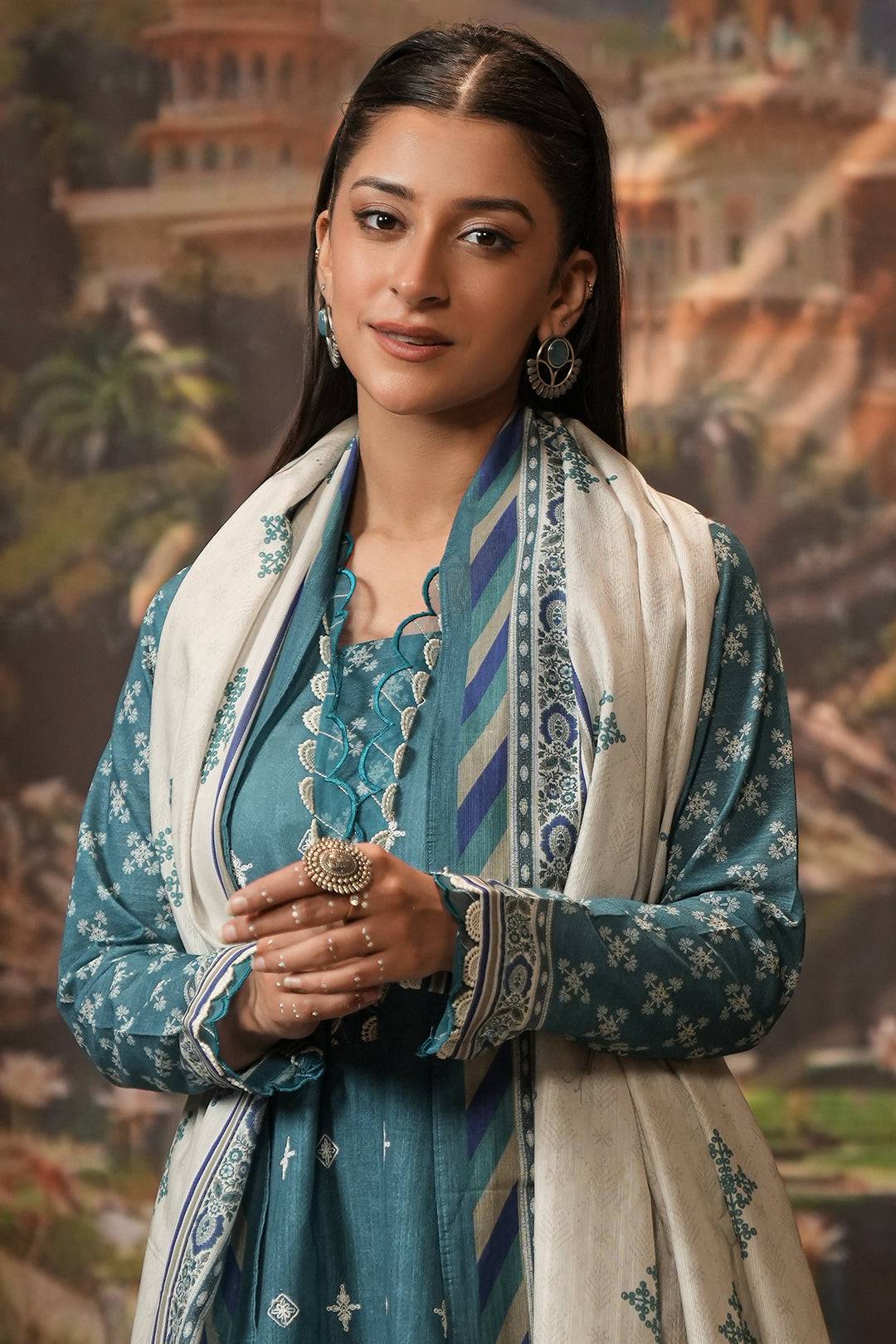 Zellbury | Unstitched 2 Piece Khaddar | Embroidered Shirt Dupatta - 0350 by Maria Faisal - Registered Vendor of : Zellbury Women - type : Essential Unstitched - 100% original wedding dresses