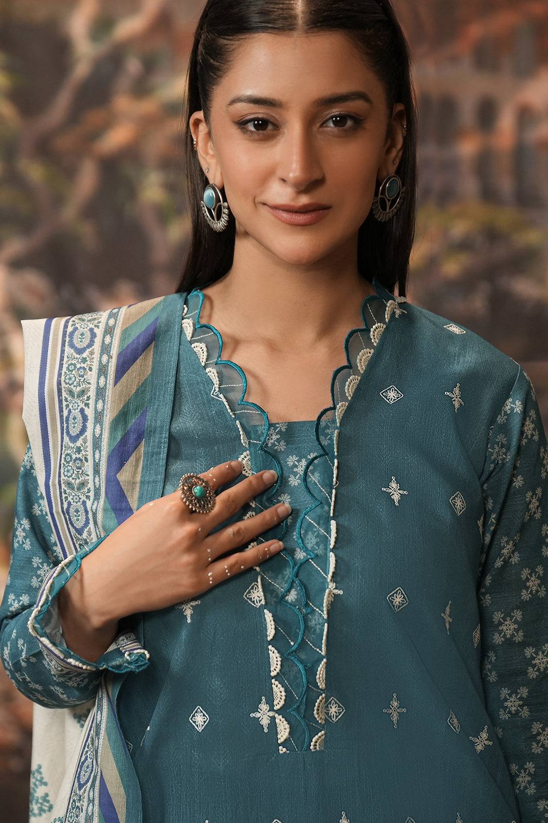 Zellbury | Unstitched 2 Piece Khaddar | Embroidered Shirt Dupatta - 0350 by Maria Faisal - Registered Vendor of : Zellbury Women - type : Essential Unstitched - 100% original wedding dresses
