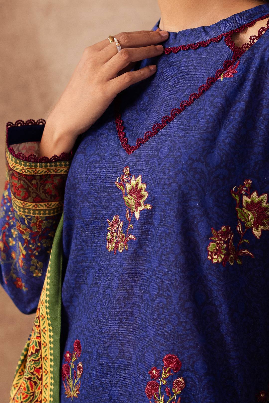 Zellbury | Unstitched 3 Piece Khaddar | Embroidered Shirt Shalwar Dupatta - 0221 by Maria Faisal - Registered Vendor of : Zellbury Women - type : Essential Unstitched - 100% original wedding dresses