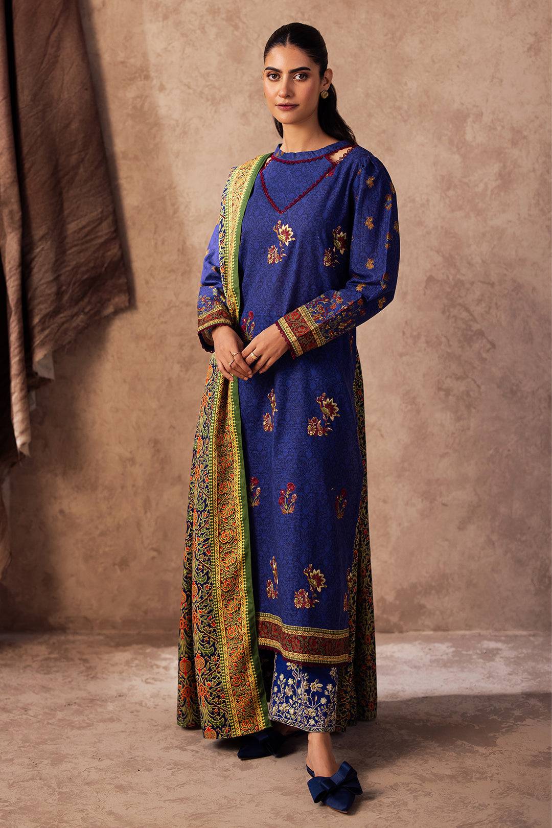 Zellbury | Unstitched 3 Piece Khaddar | Embroidered Shirt Shalwar Dupatta - 0221 by Maria Faisal - Registered Vendor of : Zellbury Women - type : Essential Unstitched - 100% original wedding dresses