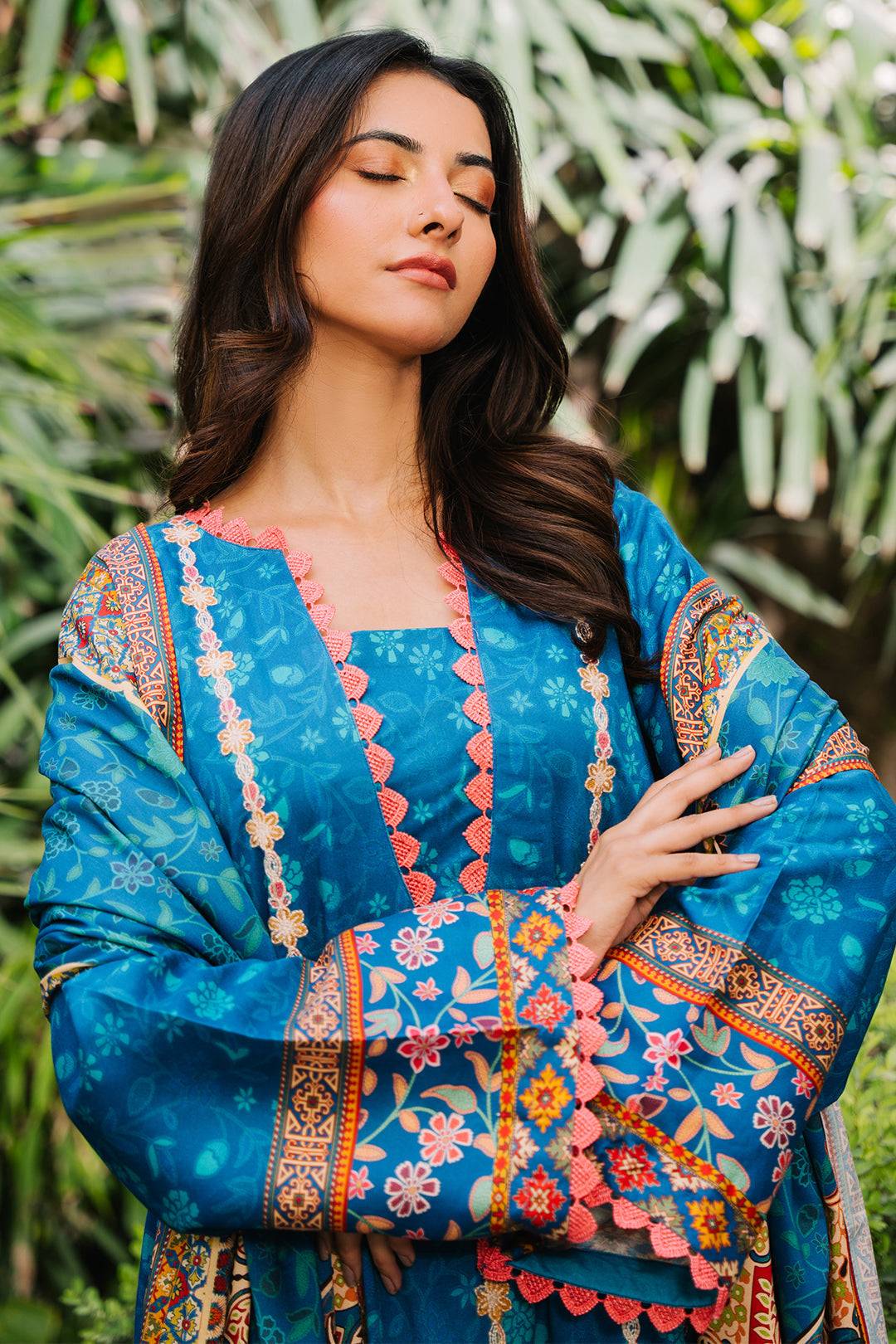 Zellbury | Unstitched 3 Piece Viscose | Embroidered Shirt Shalwar Dupatta - 0223 by Maria Faisal - Registered Vendor of : Zellbury Women - type : Essential Unstitched - 100% original wedding dresses