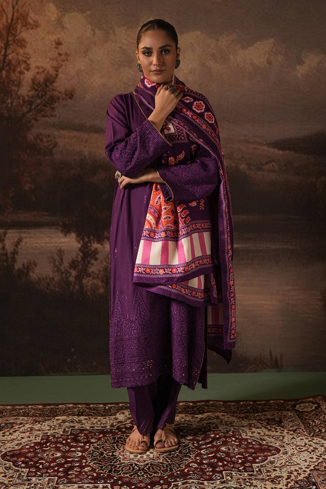 Zellbury | Unstitched 3 Piece Viscose | Embroidered Shirt Shalwar Shawl - 0248 by Maria Faisal - Registered Vendor of : Zellbury Women - type : Signature Unstitched - 100% original wedding dresses