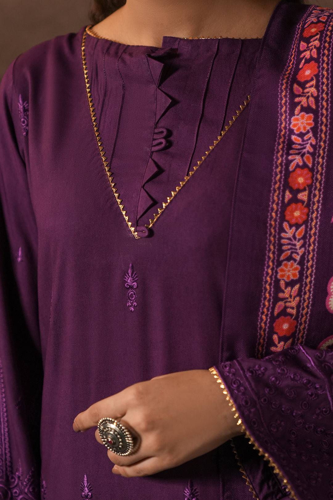 Zellbury | Unstitched 3 Piece Viscose | Embroidered Shirt Shalwar Shawl - 0248 by Maria Faisal - Registered Vendor of : Zellbury Women - type : Signature Unstitched - 100% original wedding dresses
