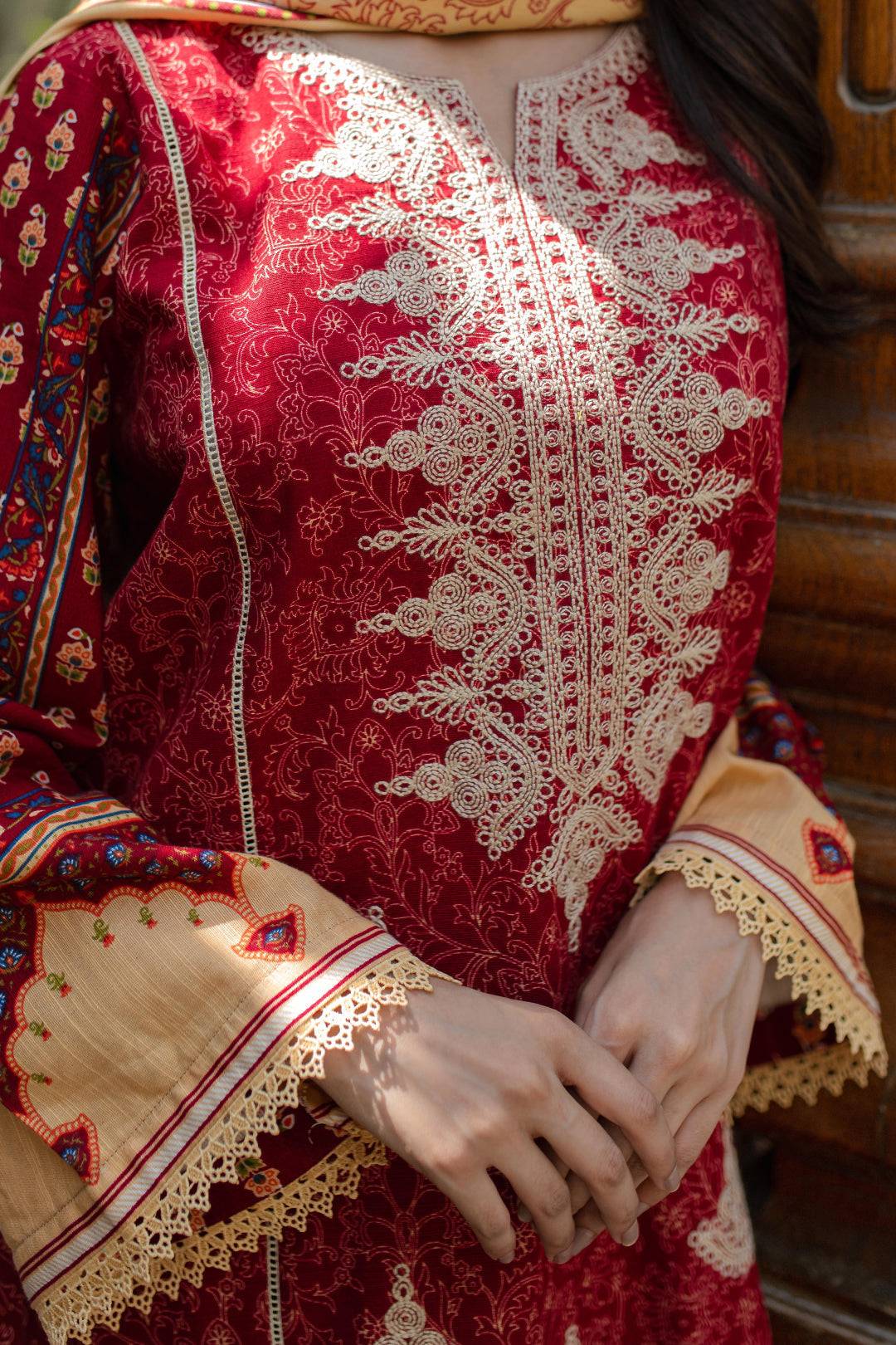 Zellbury | Unstitched 3 Piece Khaddar | Embroidered Shirt Shalwar Dupatta - 0309 by Maria Faisal - Registered Vendor of : Zellbury Women - type : Essential Unstitched - 100% original wedding dresses