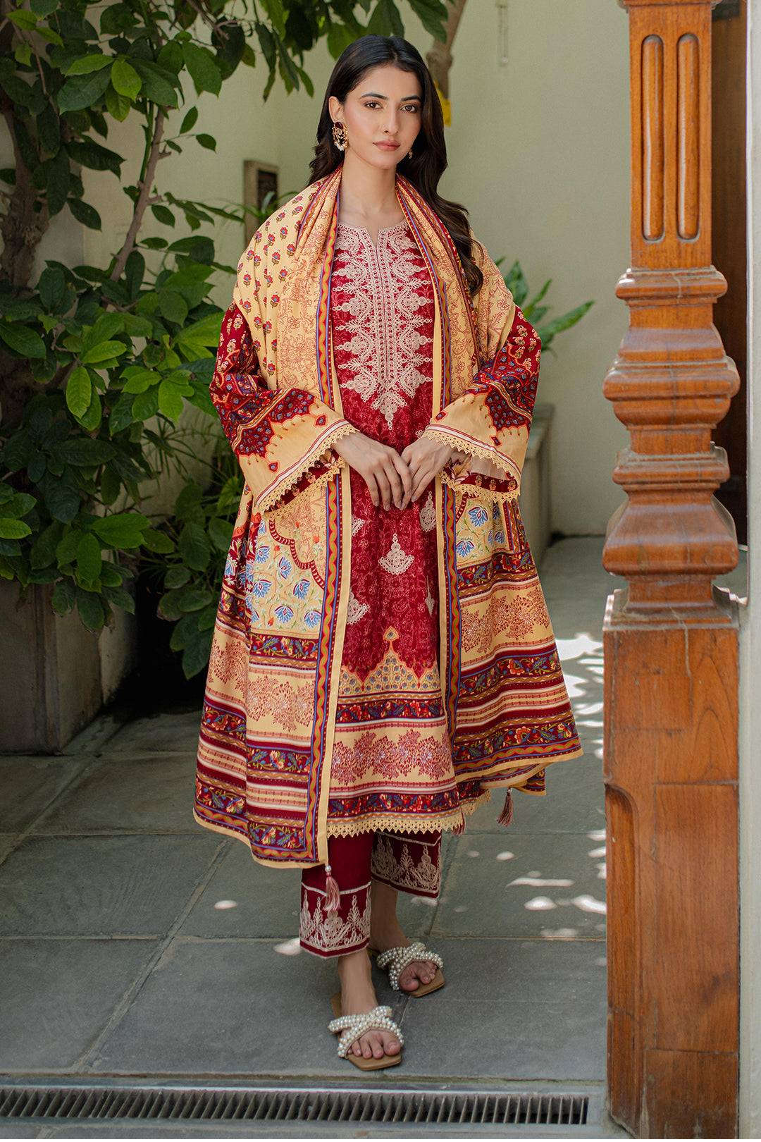Zellbury | Unstitched 3 Piece Khaddar | Embroidered Shirt Shalwar Dupatta - 0309 by Maria Faisal - Registered Vendor of : Zellbury Women - type : Essential Unstitched - 100% original wedding dresses