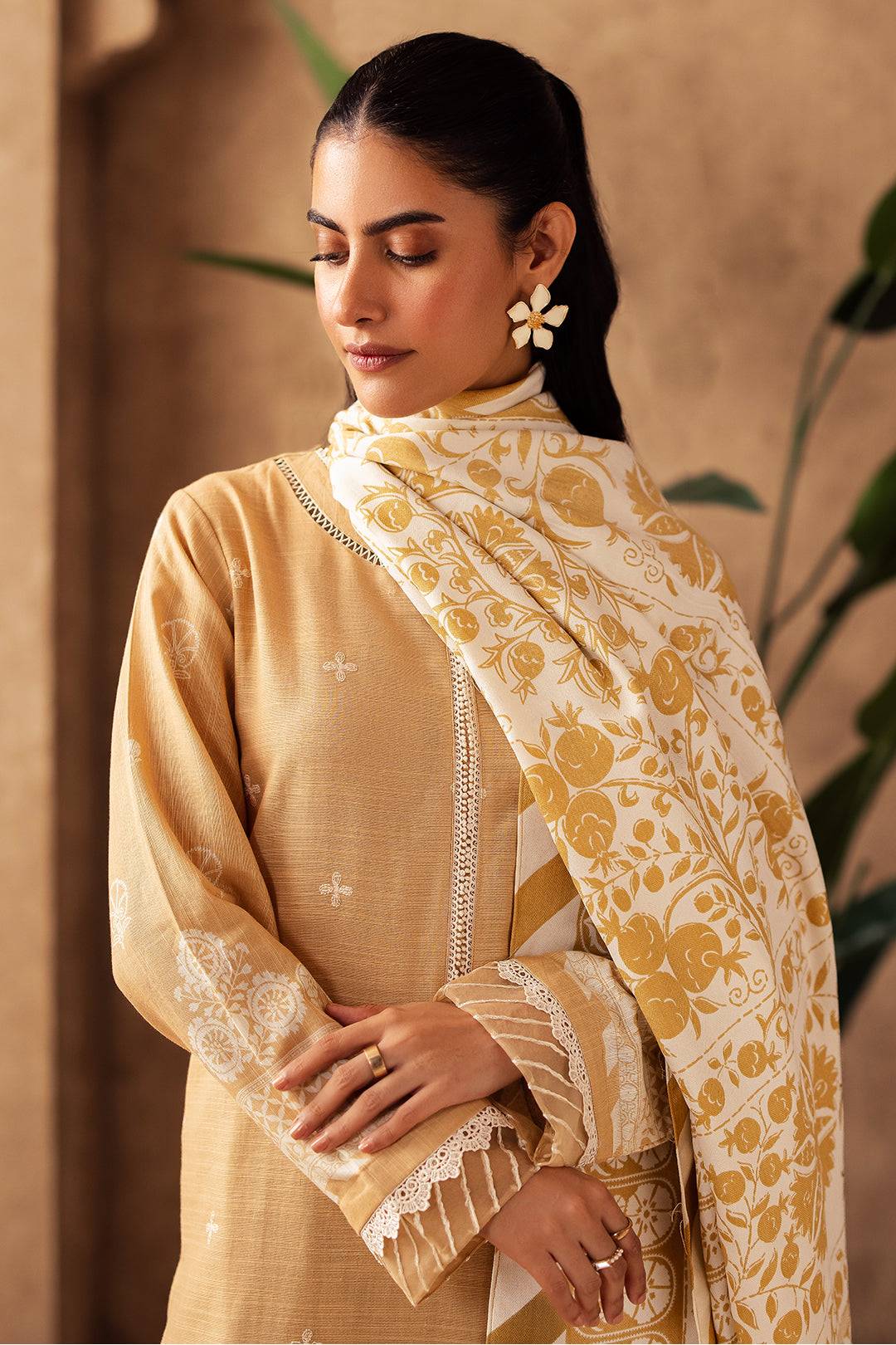 Zellbury | Unstitched 3 Piece Khaddar | Embroidered Shirt Shalwar Shawl - 0310 by Maria Faisal - Registered Vendor of : Zellbury Women - type : Essential Unstitched - 100% original wedding dresses