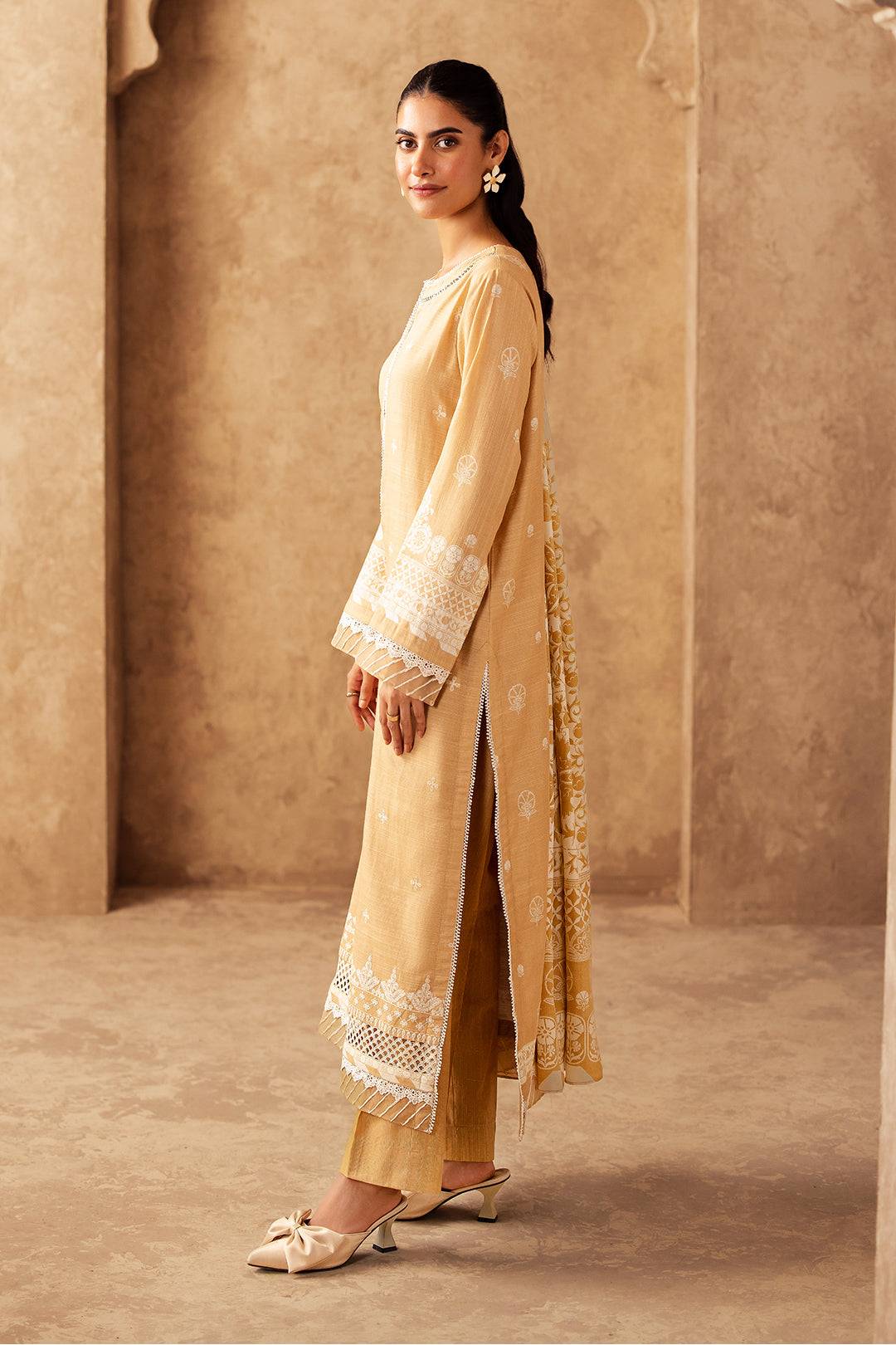 Zellbury | Unstitched 3 Piece Khaddar | Embroidered Shirt Shalwar Shawl - 0310 by Maria Faisal - Registered Vendor of : Zellbury Women - type : Essential Unstitched - 100% original wedding dresses