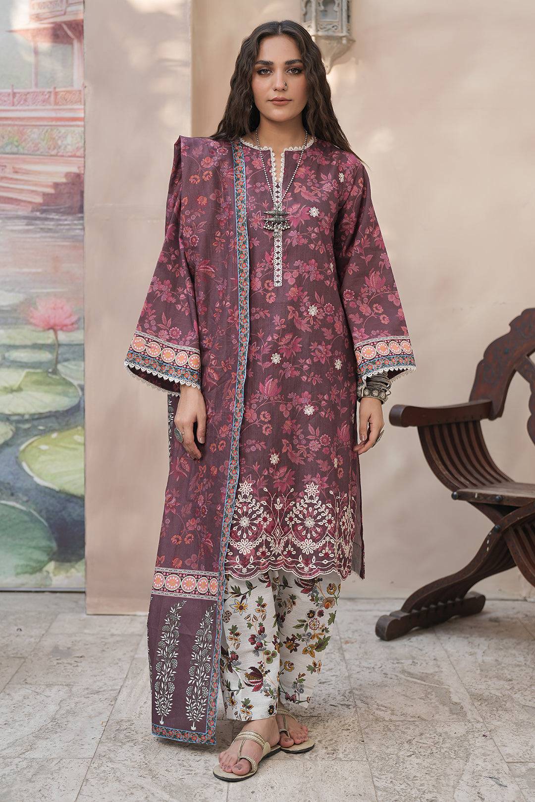 Zellbury | Unstitched 3 Piece Khaddar | Embroidered Shirt Shalwar Dupatta - 0402 by Maria Faisal - Registered Vendor of : Zellbury Women - type : Essential Unstitched - 100% original wedding dresses