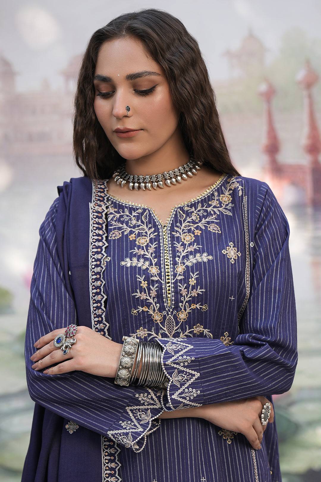 Zellbury | Unstitched 3 Piece Khaddar | Embroidered Shirt Shalwar Shawl - 0409 by Maria Faisal - Registered Vendor of : Zellbury Women - type : Essential Unstitched - 100% original wedding dresses