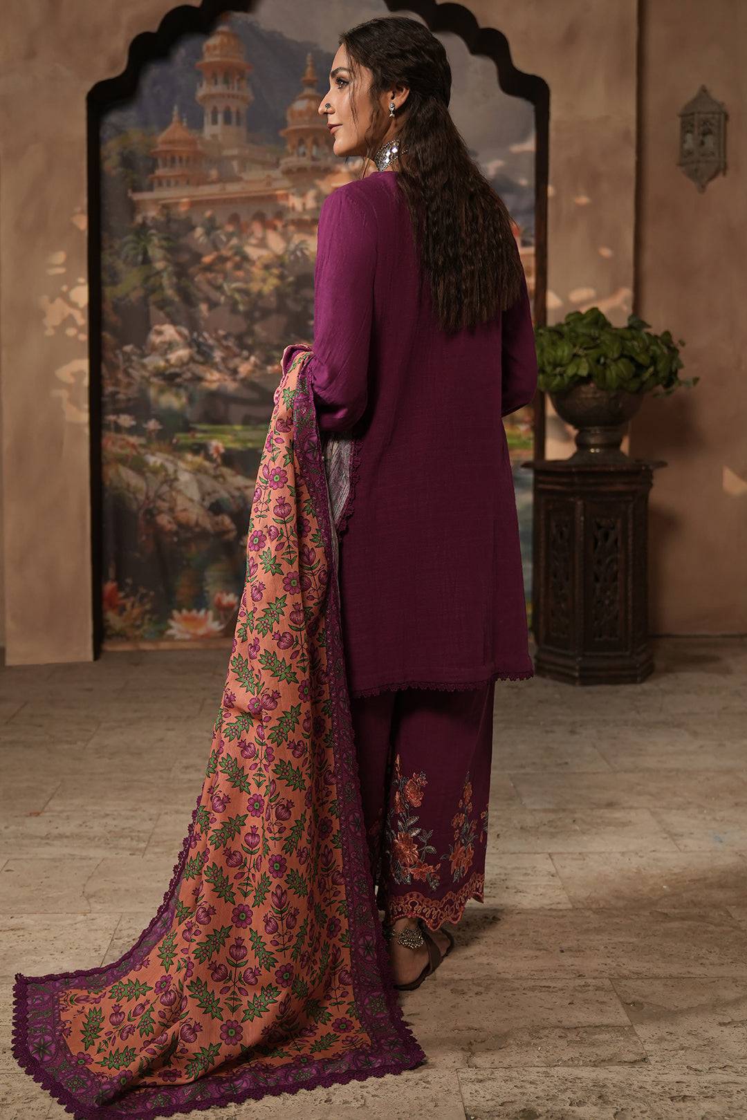 Zellbury | Unstitched 3 Piece Khaddar | Embroidered Shirt Shalwar Dupatta - 0487 by Maria Faisal - Registered Vendor of : Zellbury Women - type : Signature Unstitched - 100% original wedding dresses