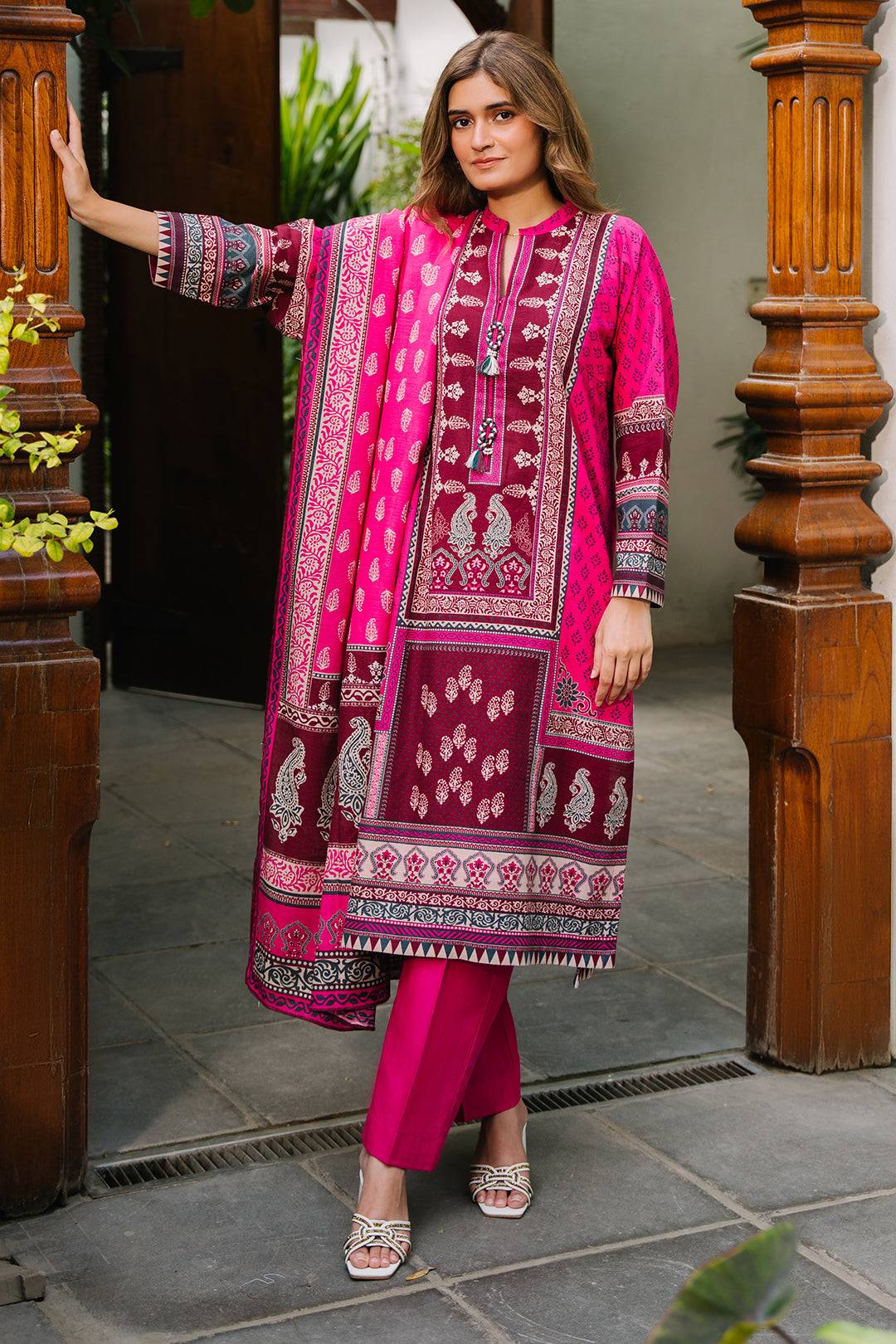 Zellbury | Unstitched 3 Piece Khaddar | Shirt Shalwar Dupatta - 0184 by Maria Faisal - Registered Vendor of : Zellbury Women - type : Essential Unstitched - 100% original wedding dresses