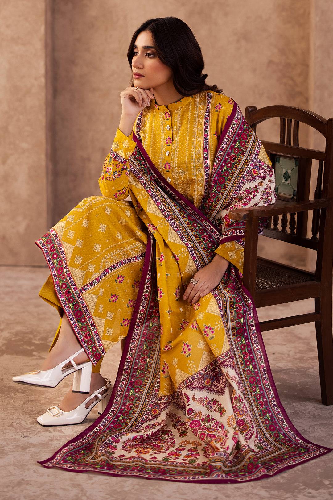 Zellbury | Unstitched 3 Piece Khaddar | Shirt Shalwar Dupatta - 0186 by Maria Faisal - Registered Vendor of : Zellbury Women - type : Essential Unstitched - 100% original wedding dresses