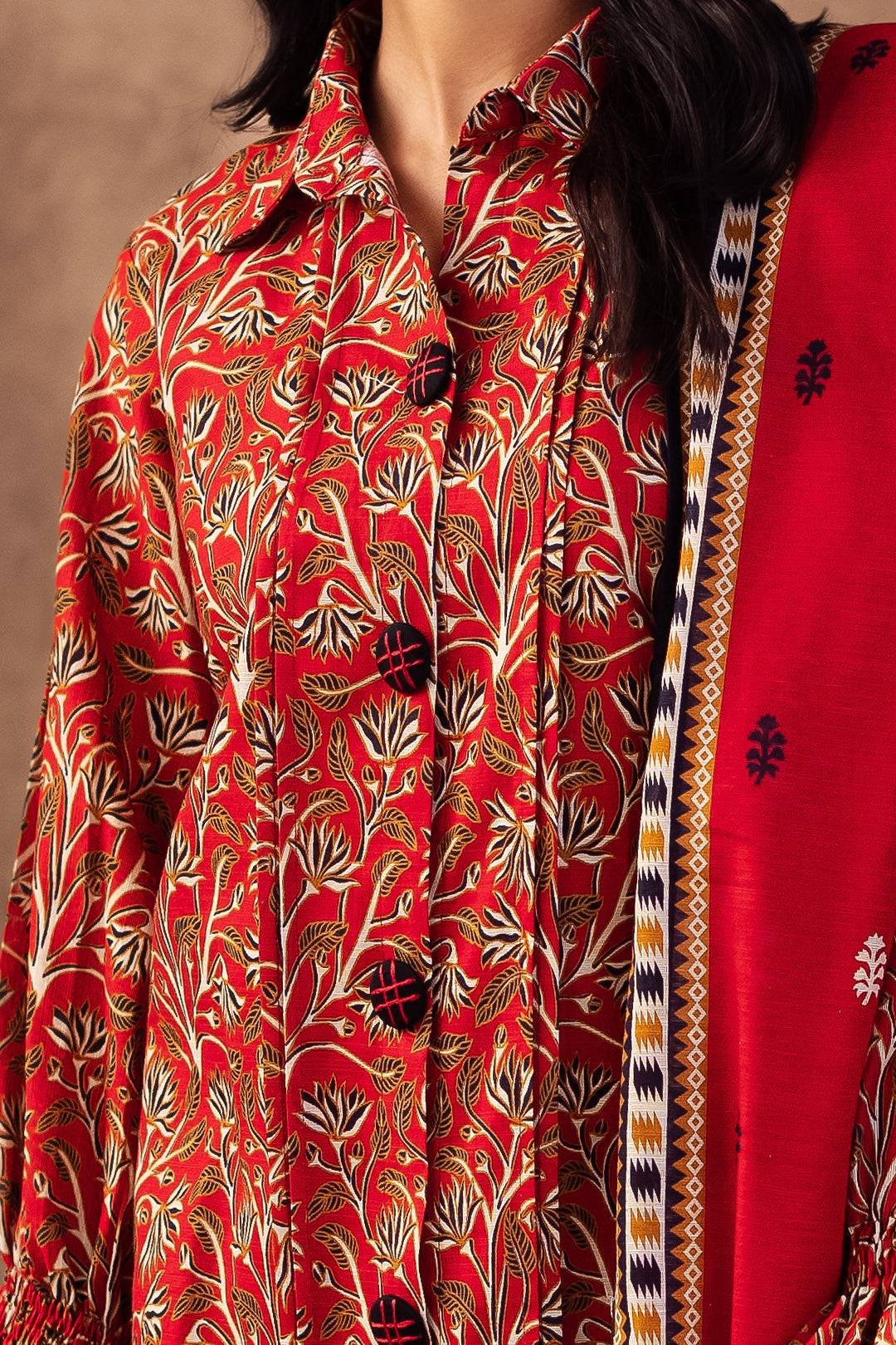 Zellbury | Unstitched 3 Piece Khaddar | Shirt Shalwar Dupatta - 0189 by Maria Faisal - Registered Vendor of : Zellbury Women - type : Essential Unstitched - 100% original wedding dresses