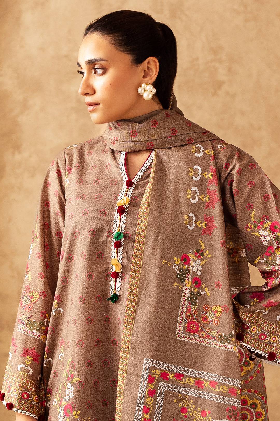 Zellbury | Unstitched 3 Piece Khaddar | Shirt Shalwar Dupatta - 0190 by Maria Faisal - Registered Vendor of : Zellbury Women - type : Essential Unstitched - 100% original wedding dresses