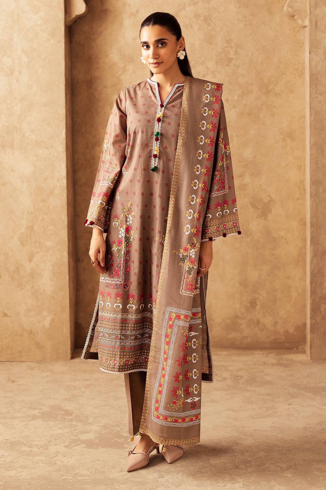 Zellbury | Unstitched 3 Piece Khaddar | Shirt Shalwar Dupatta - 0190 by Maria Faisal - Registered Vendor of : Zellbury Women - type : Essential Unstitched - 100% original wedding dresses
