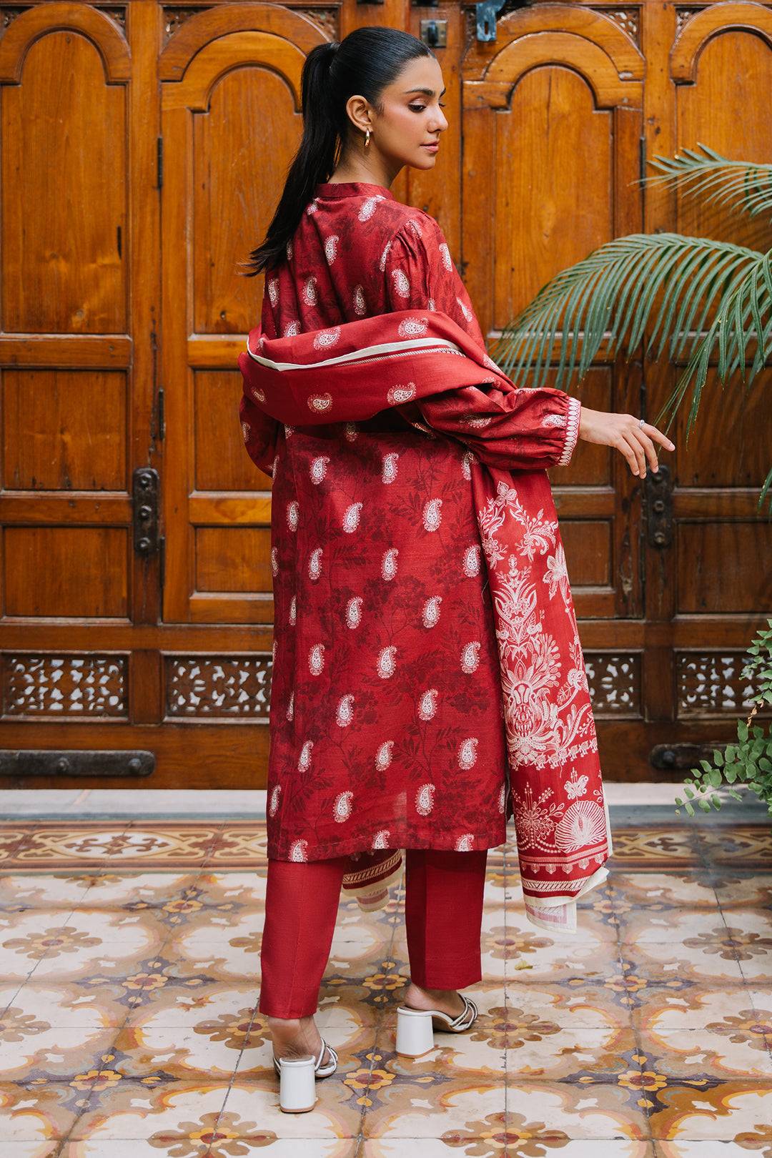 Zellbury | Unstitched 3 Piece Khaddar | Shirt Shalwar Dupatta - 0193 by Maria Faisal - Registered Vendor of : Zellbury Women - type : Essential Unstitched - 100% original wedding dresses