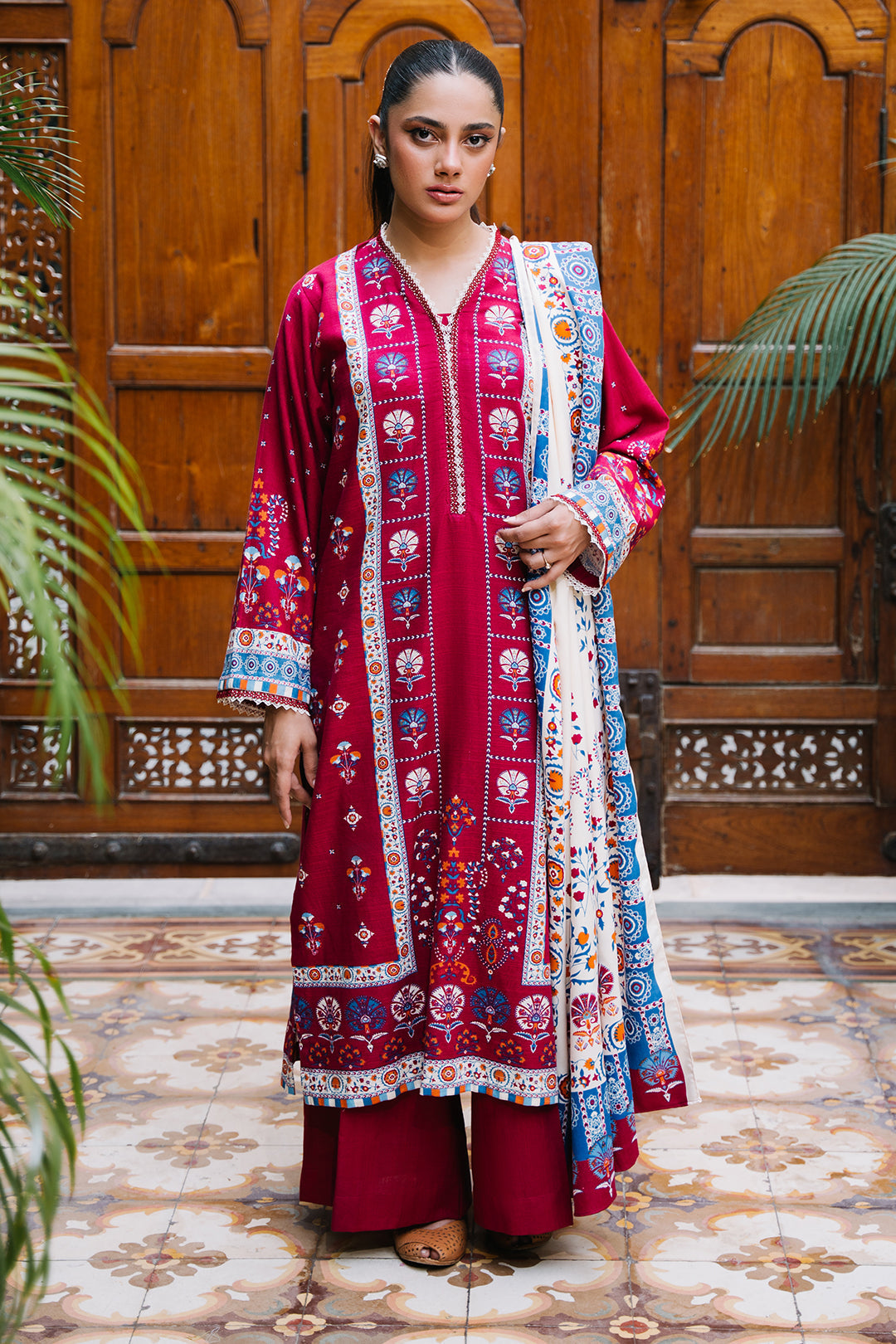 Zellbury | Unstitched 3 Piece Khaddar | Shirt Shalwar Dupatta - 0197 by Maria Faisal - Registered Vendor of : Zellbury Women - type : Essential Unstitched - 100% original wedding dresses