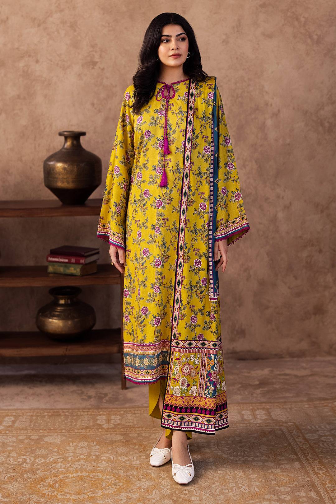 Zellbury | Unstitched 3 Piece Viscose | Shirt Shalwar Dupatta - 0201 by Maria Faisal - Registered Vendor of : Zellbury Women - type : Essential Unstitched - 100% original wedding dresses