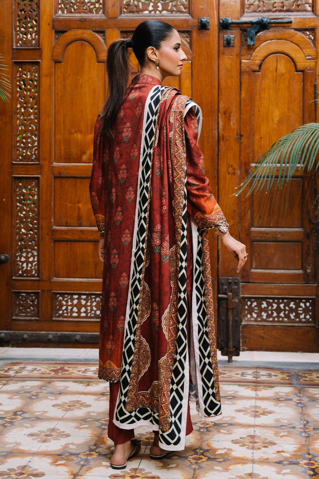 Zellbury | Unstitched 3 Piece Viscose | Shirt Shalwar Dupatta - 0208 by Maria Faisal - Registered Vendor of : Zellbury Women - type : Essential Unstitched - 100% original wedding dresses
