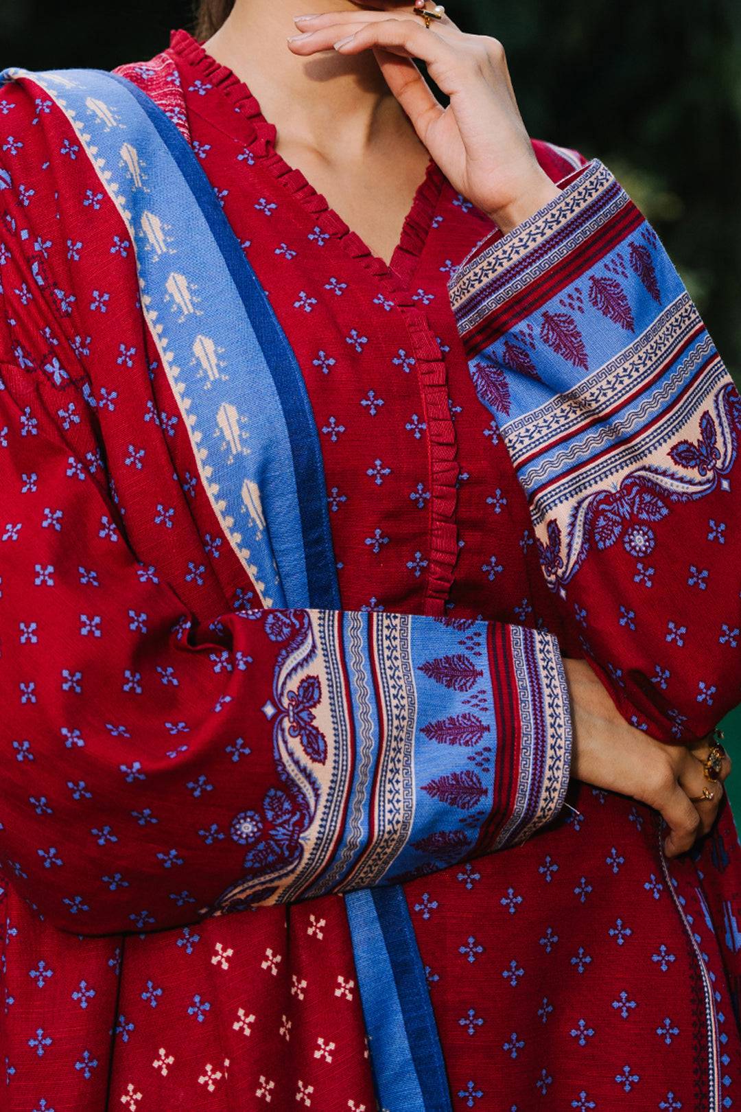 Zellbury | Unstitched 3 Piece Khaddar | Shirt Shalwar Dupatta - 0273 by Maria Faisal - Registered Vendor of : Zellbury Women - type : Essential Unstitched - 100% original wedding dresses