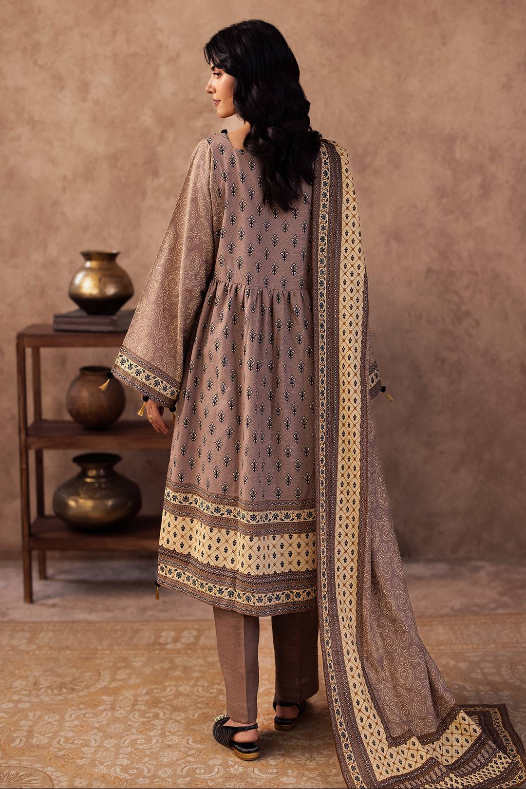 Zellbury | Unstitched 3 Piece Khaddar | Shirt Shalwar Dupatta - 0274 by Maria Faisal - Registered Vendor of : Zellbury Women - type : Essential Unstitched - 100% original wedding dresses