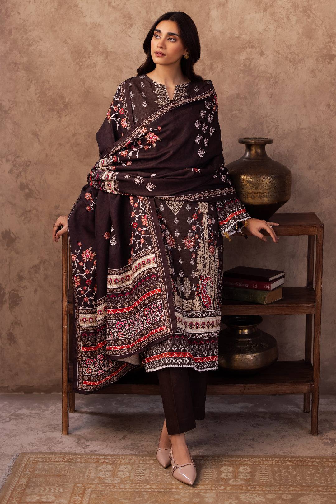 Zellbury | Unstitched 3 Piece Khaddar | Shirt Shalwar Dupatta - 0288 by Maria Faisal - Registered Vendor of : Zellbury Women - type : Essential Unstitched - 100% original wedding dresses