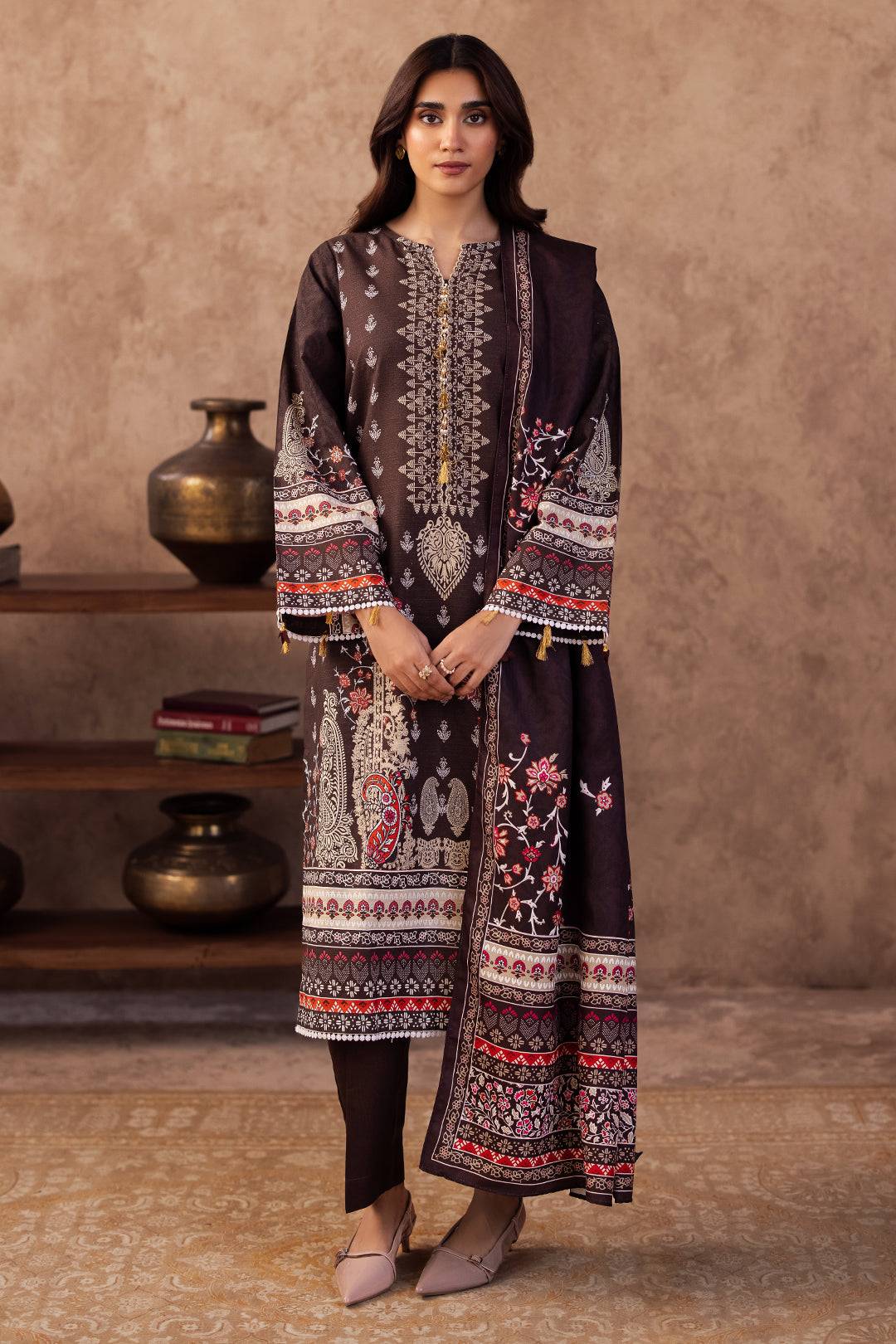 Zellbury | Unstitched 3 Piece Khaddar | Shirt Shalwar Dupatta - 0288 by Maria Faisal - Registered Vendor of : Zellbury Women - type : Essential Unstitched - 100% original wedding dresses