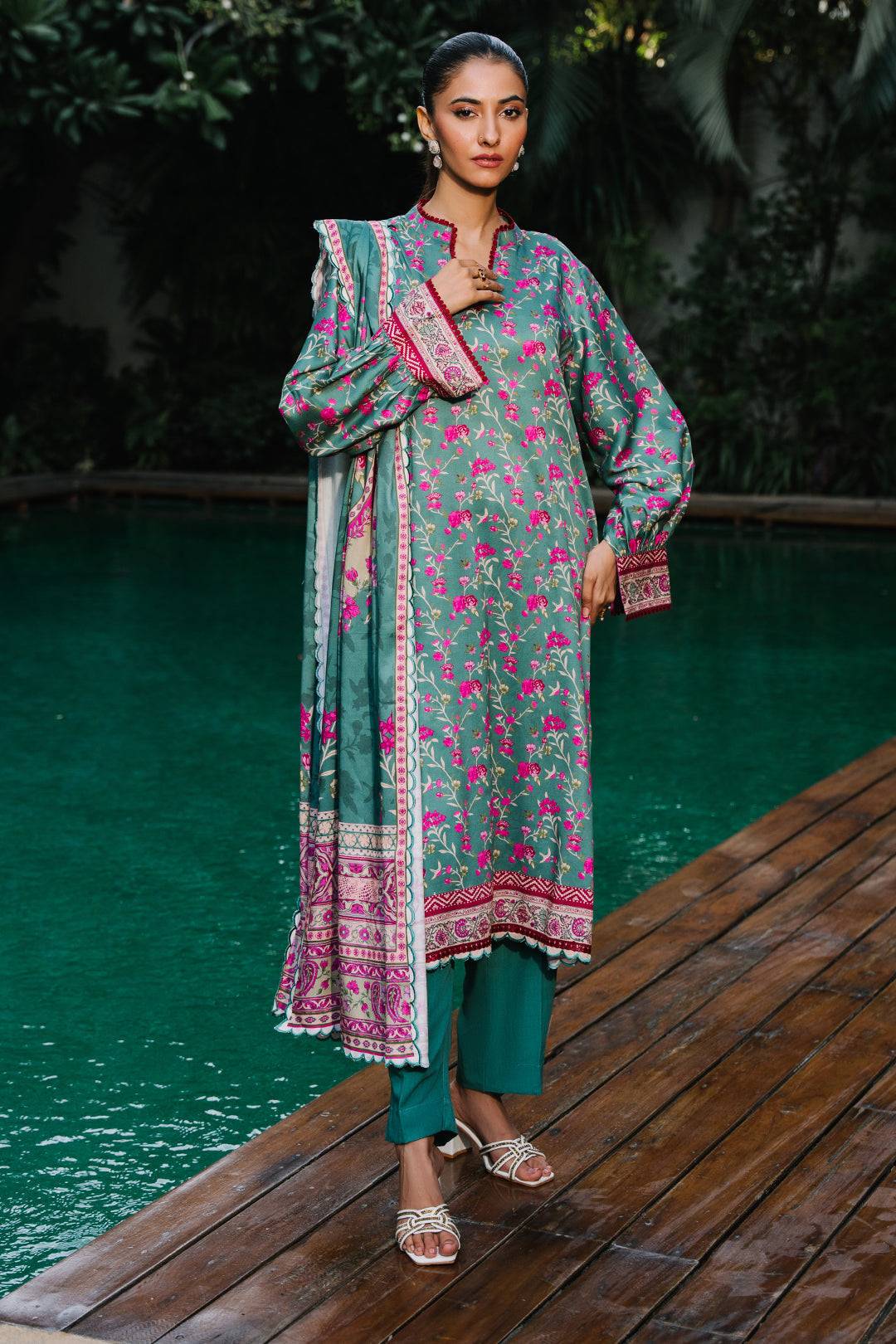 Zellbury | Unstitched 3 Piece Viscose | Shirt Shalwar Dupatta - 0296 by Maria Faisal - Registered Vendor of : Zellbury Women - type : Essential Unstitched - 100% original wedding dresses