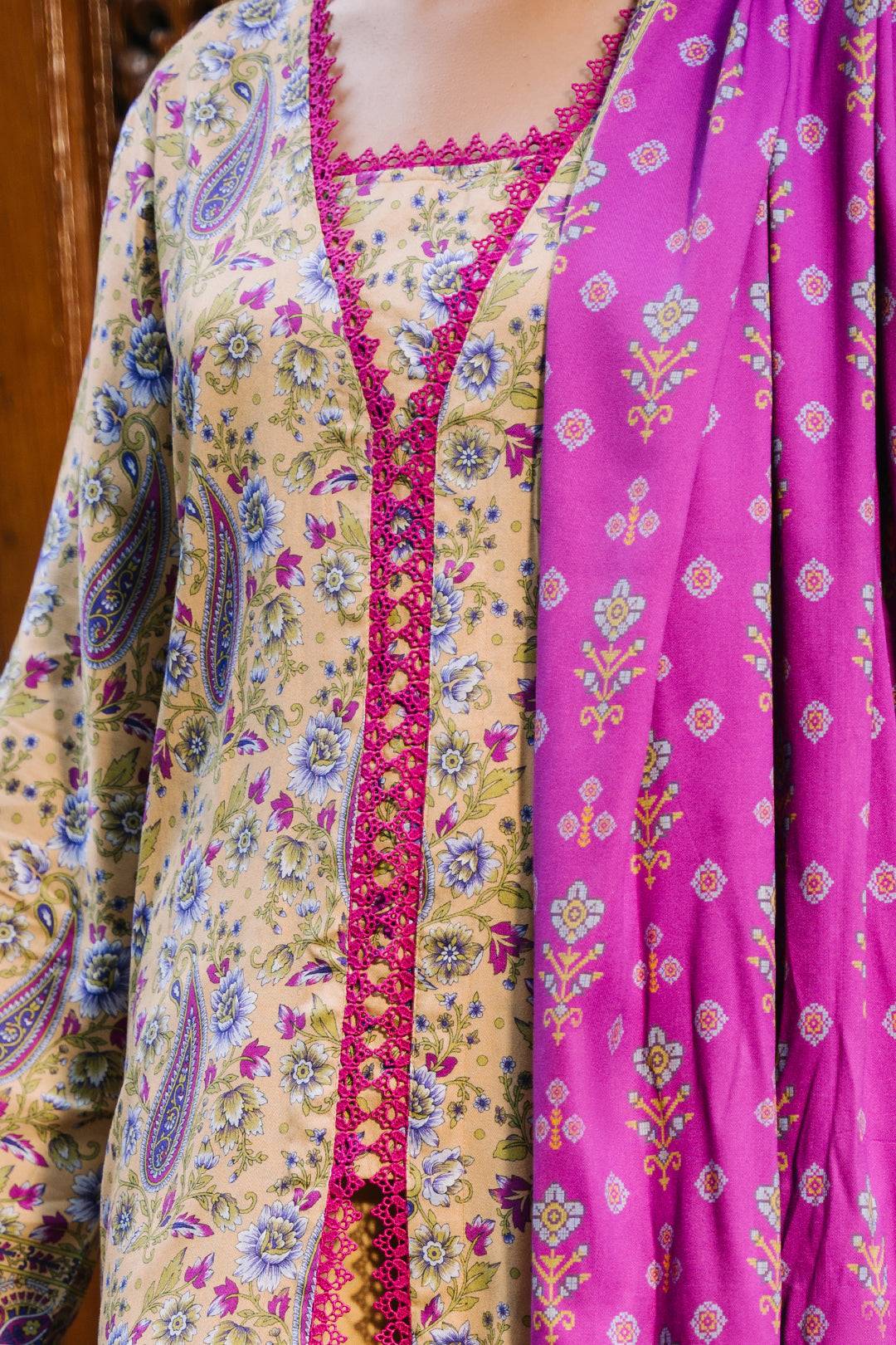 Zellbury | Unstitched 3 Piece Viscose | Shirt Shalwar Dupatta - 0297 by Maria Faisal - Registered Vendor of : Zellbury Women - type : Essential Unstitched - 100% original wedding dresses